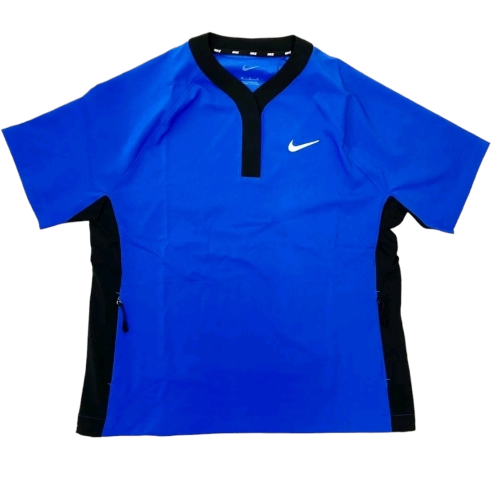 Nike Women's Stock Short Sleeve Softball Windshirt Royal Blue and Black Top , M - Picture 1 of 9